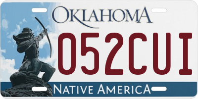 OK license plate 052CUI