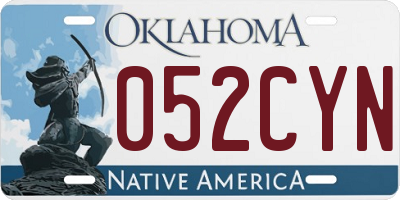 OK license plate 052CYN
