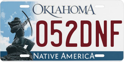 OK license plate 052DNF