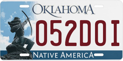 OK license plate 052DOI