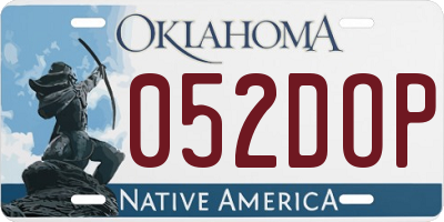 OK license plate 052DOP