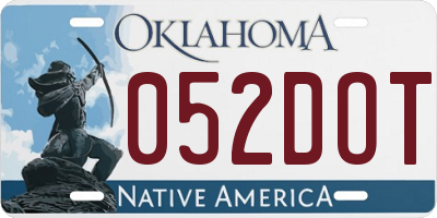 OK license plate 052DOT