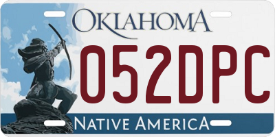 OK license plate 052DPC