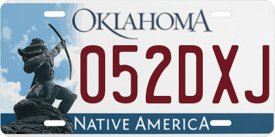 OK license plate 052DXJ