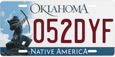 OK license plate 052DYF