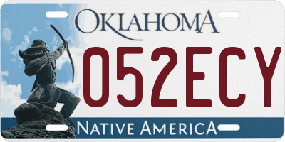 OK license plate 052ECY