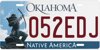 OK license plate 052EDJ