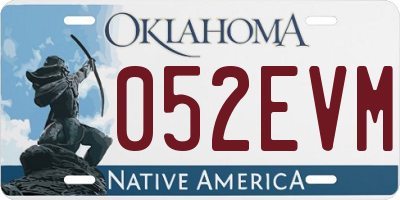OK license plate 052EVM