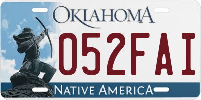 OK license plate 052FAI