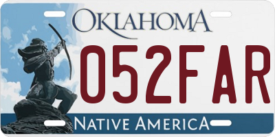 OK license plate 052FAR