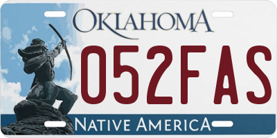 OK license plate 052FAS