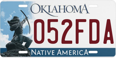 OK license plate 052FDA