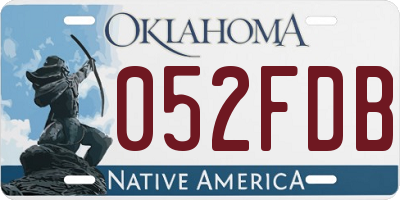 OK license plate 052FDB