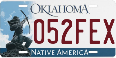 OK license plate 052FEX