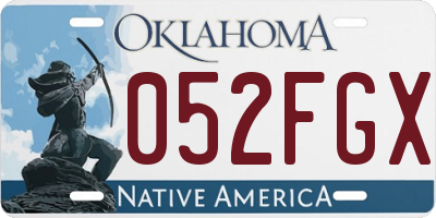 OK license plate 052FGX