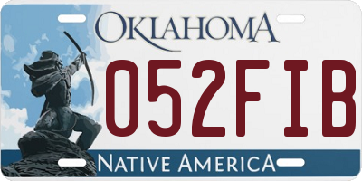 OK license plate 052FIB