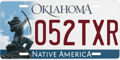 OK license plate 052TXR