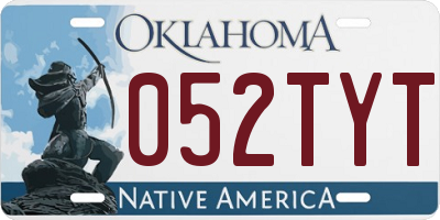 OK license plate 052TYT