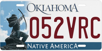 OK license plate 052VRC