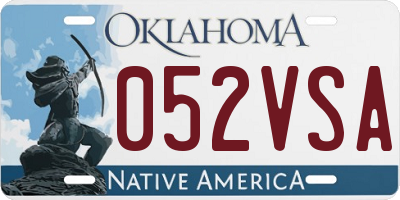 OK license plate 052VSA