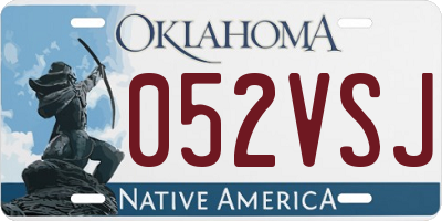 OK license plate 052VSJ