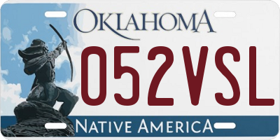 OK license plate 052VSL