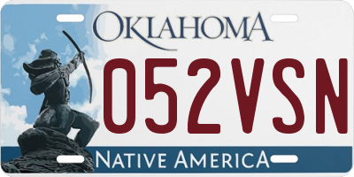 OK license plate 052VSN