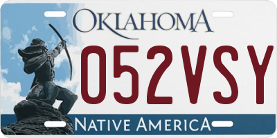 OK license plate 052VSY