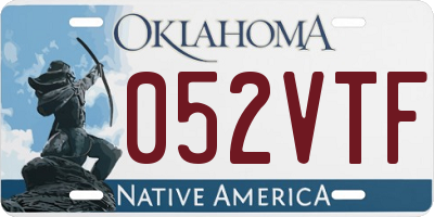 OK license plate 052VTF