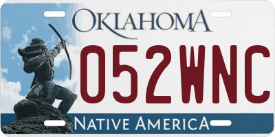 OK license plate 052WNC