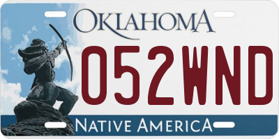 OK license plate 052WND