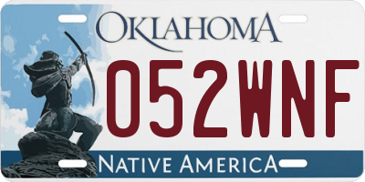 OK license plate 052WNF