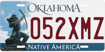 OK license plate 052XMZ