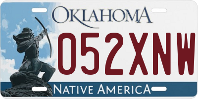 OK license plate 052XNW