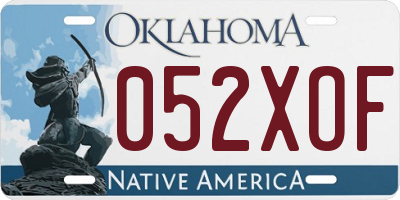 OK license plate 052XOF