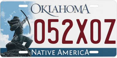 OK license plate 052XOZ