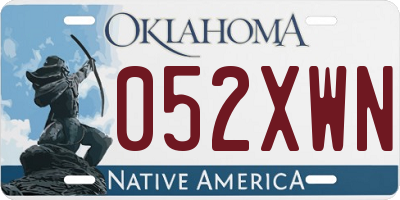 OK license plate 052XWN