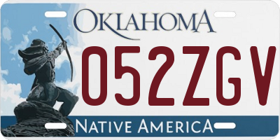 OK license plate 052ZGV