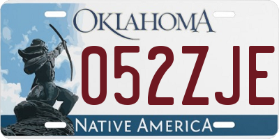 OK license plate 052ZJE