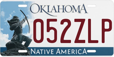 OK license plate 052ZLP