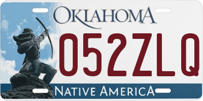 OK license plate 052ZLQ