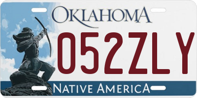 OK license plate 052ZLY