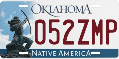 OK license plate 052ZMP