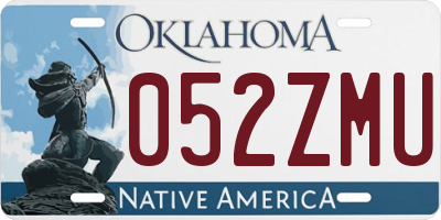 OK license plate 052ZMU