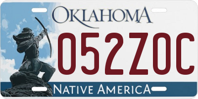 OK license plate 052ZOC