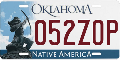OK license plate 052ZOP
