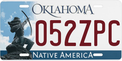 OK license plate 052ZPC