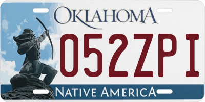 OK license plate 052ZPI