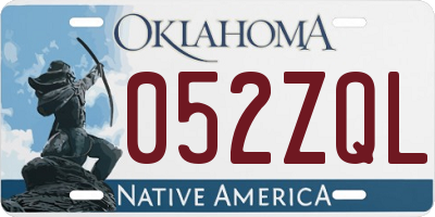 OK license plate 052ZQL