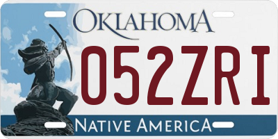 OK license plate 052ZRI
